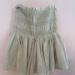 Smocked Strapless Top